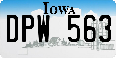 IA license plate DPW563