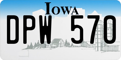 IA license plate DPW570