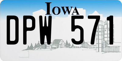 IA license plate DPW571