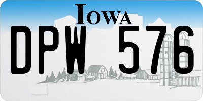IA license plate DPW576