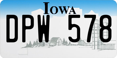 IA license plate DPW578