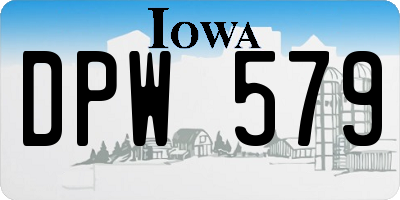 IA license plate DPW579