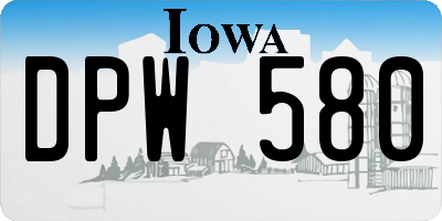 IA license plate DPW580