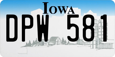 IA license plate DPW581