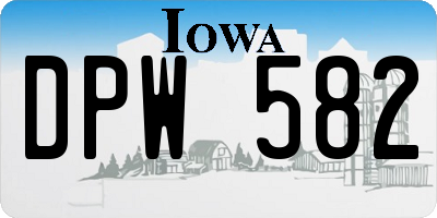 IA license plate DPW582