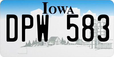 IA license plate DPW583