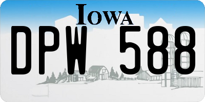 IA license plate DPW588