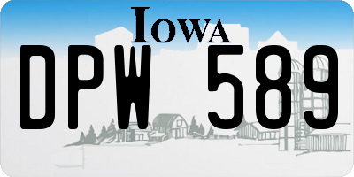 IA license plate DPW589
