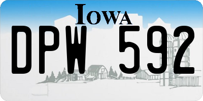 IA license plate DPW592