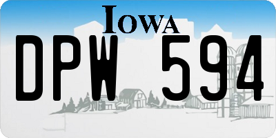 IA license plate DPW594