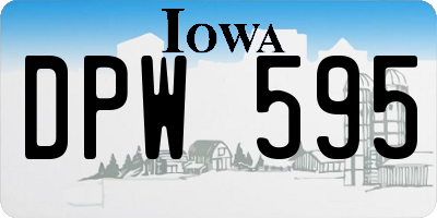 IA license plate DPW595