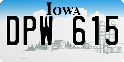 IA license plate DPW615