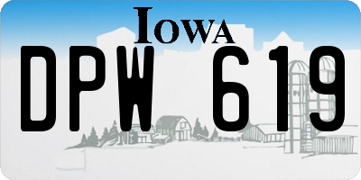IA license plate DPW619