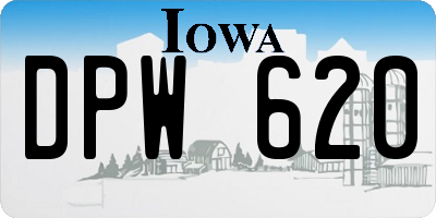 IA license plate DPW620
