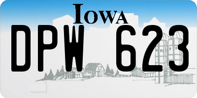 IA license plate DPW623