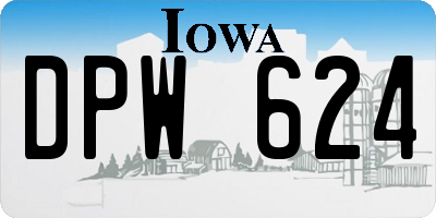 IA license plate DPW624