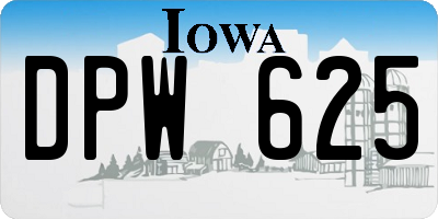 IA license plate DPW625