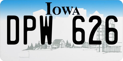 IA license plate DPW626