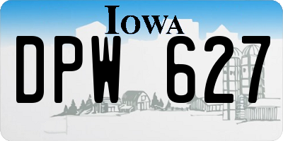 IA license plate DPW627