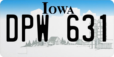 IA license plate DPW631