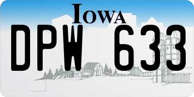 IA license plate DPW633