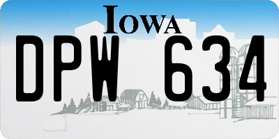 IA license plate DPW634