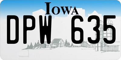 IA license plate DPW635