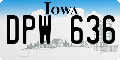 IA license plate DPW636