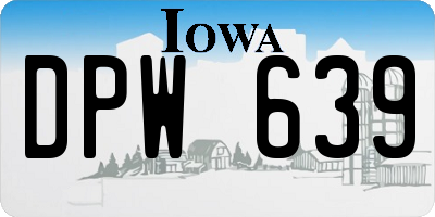 IA license plate DPW639