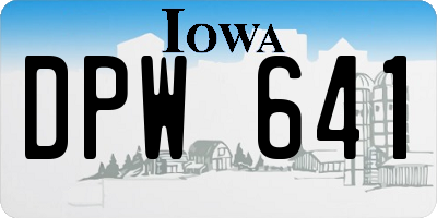IA license plate DPW641