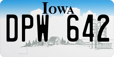IA license plate DPW642