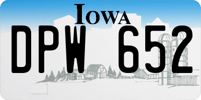 IA license plate DPW652