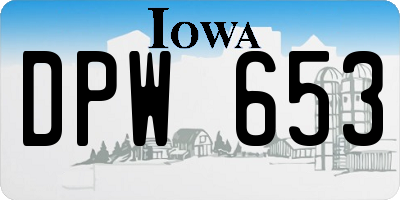 IA license plate DPW653