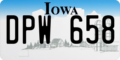 IA license plate DPW658