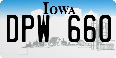 IA license plate DPW660