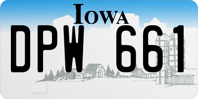 IA license plate DPW661