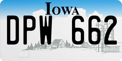 IA license plate DPW662