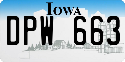 IA license plate DPW663