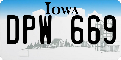 IA license plate DPW669