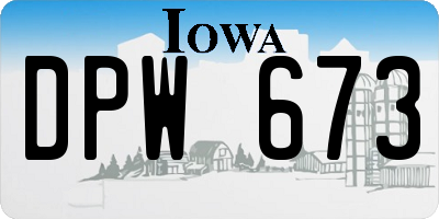 IA license plate DPW673