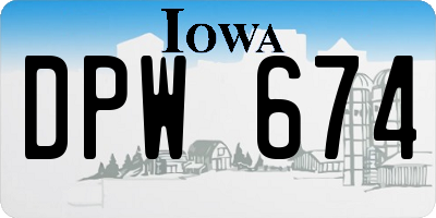 IA license plate DPW674