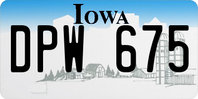 IA license plate DPW675