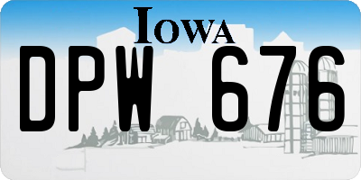 IA license plate DPW676