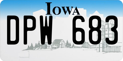 IA license plate DPW683