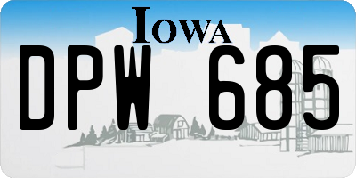 IA license plate DPW685
