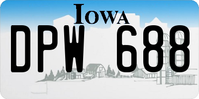 IA license plate DPW688