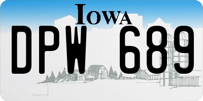 IA license plate DPW689