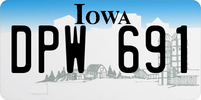IA license plate DPW691