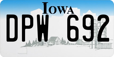 IA license plate DPW692