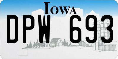 IA license plate DPW693